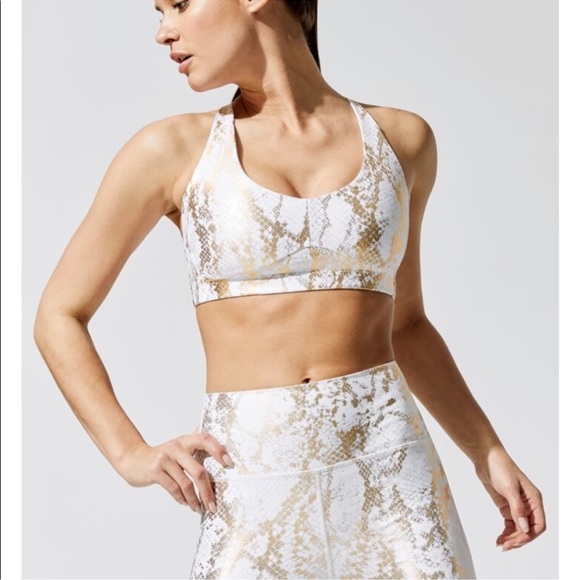 Carbon38 metallic snake high rise pants & bra - Picture 6 of 7